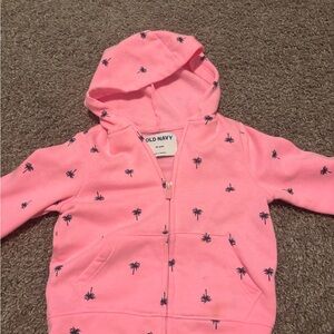 Old Navy Bright Pink Kids Hoodie with Palm Print